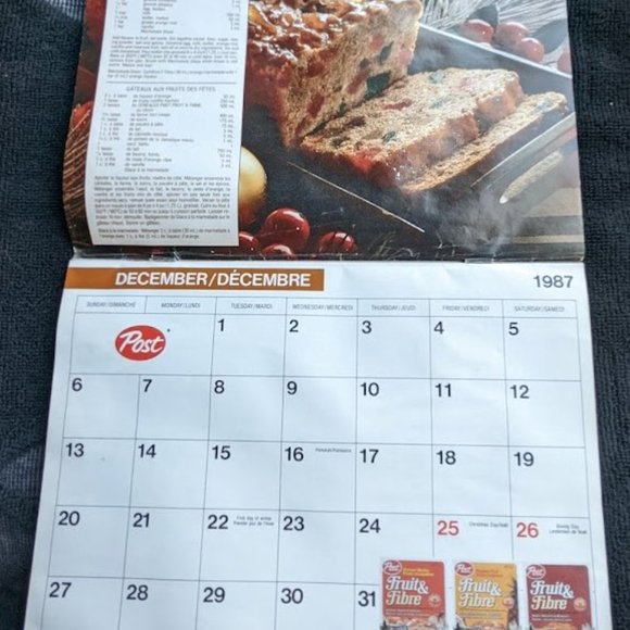 15% OFF Vintage 1988 Calendar/Planner Featuring Monthly Recipes © 1987 - Picture 3 of 16